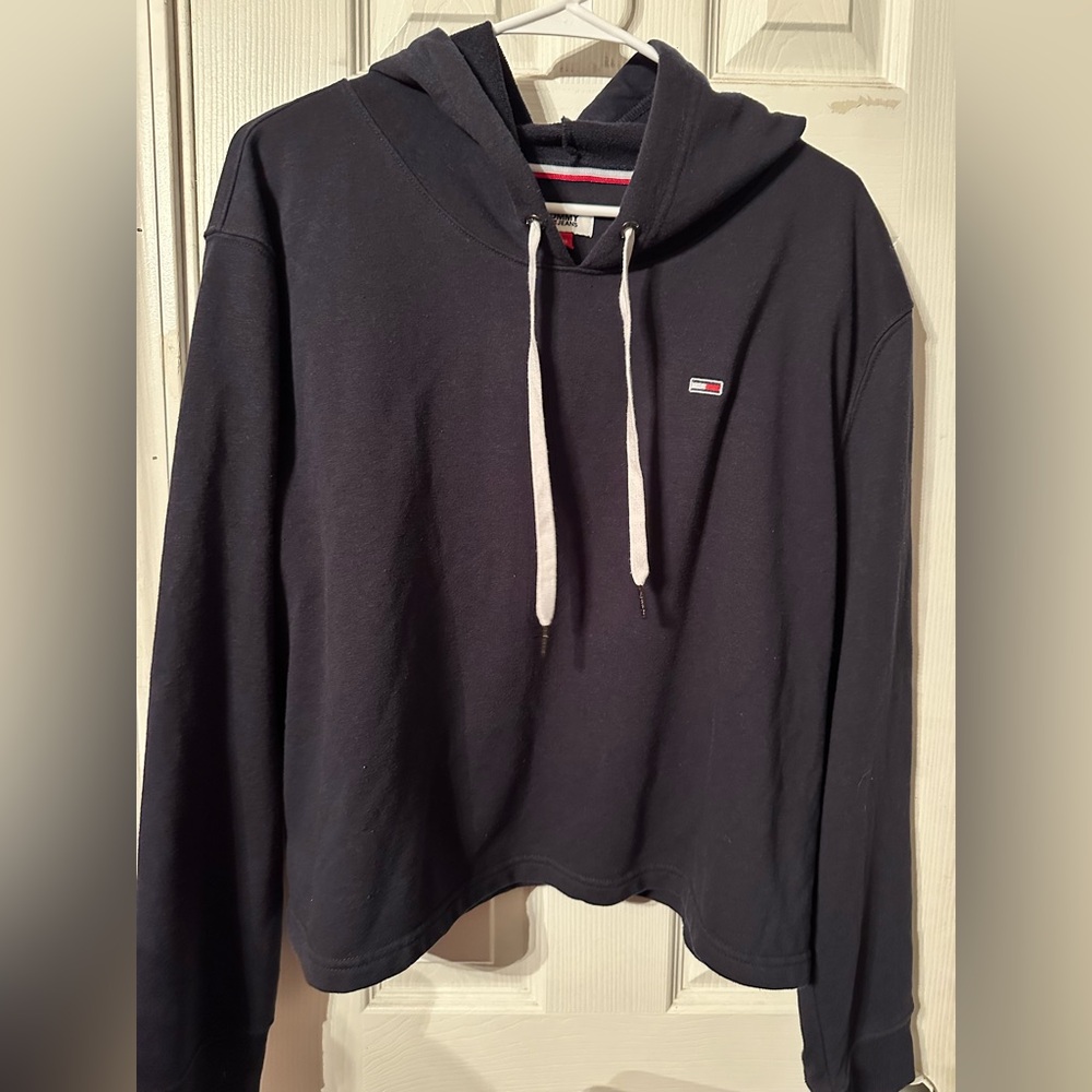 Tommy Hilfiger Dark Blue Hoodie with White Accents
